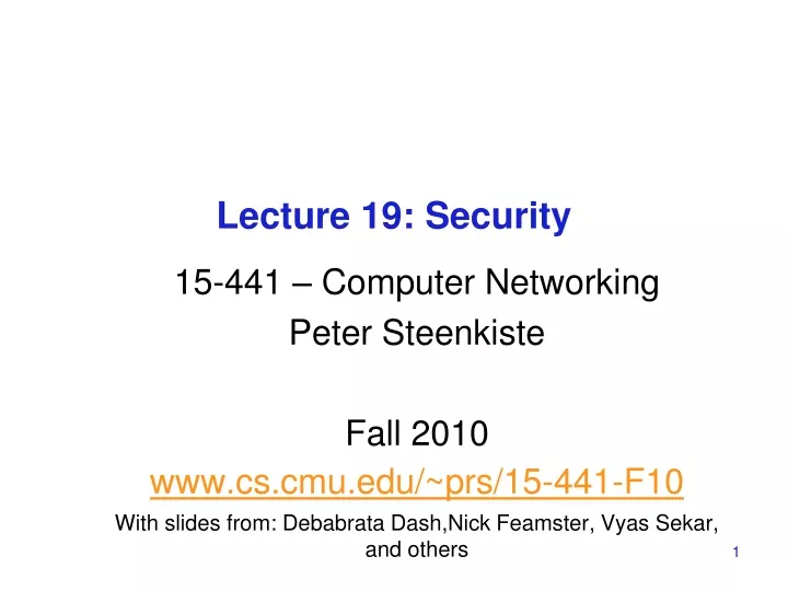 lecture 19 security