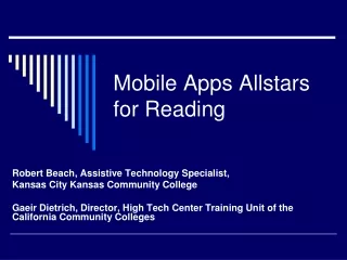 Mobile Apps Allstars for Reading