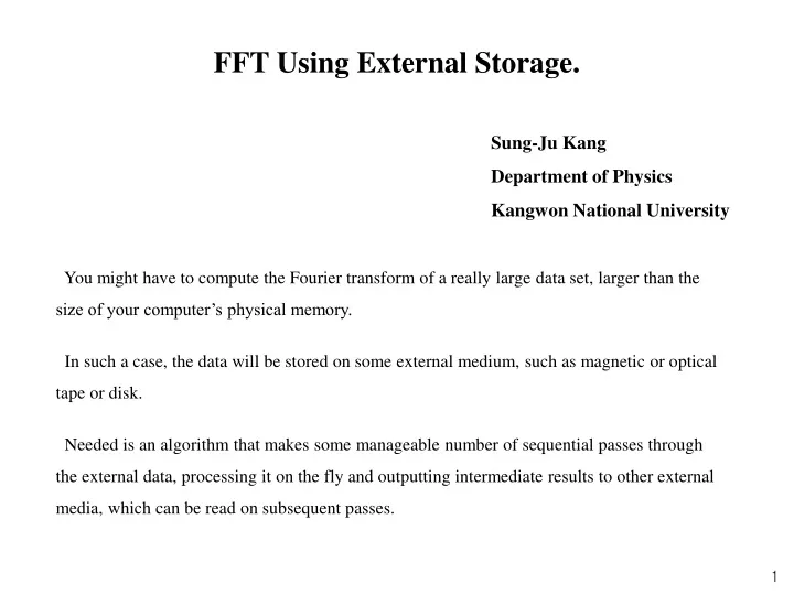 fft using external storage