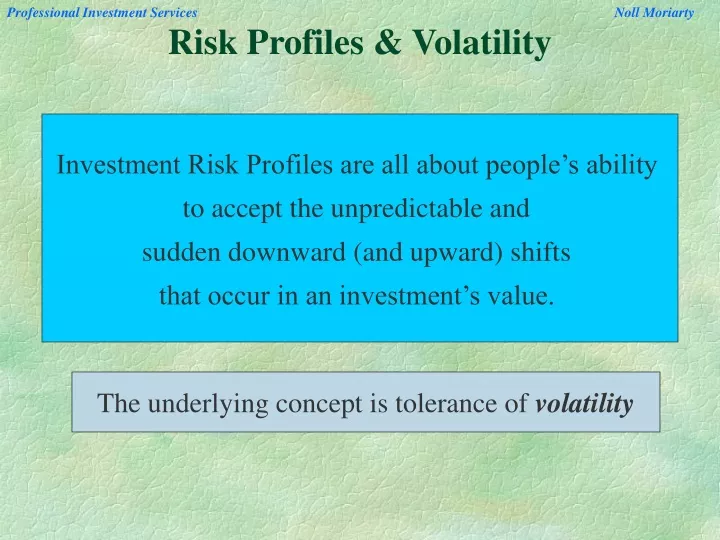 risk profiles volatility