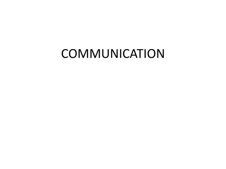 communication