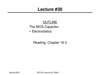 Lecture #30