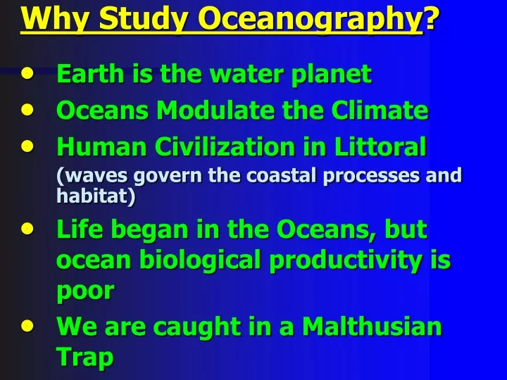 why study oceanography