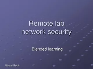 Remote lab network security