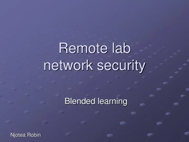 remote lab network security