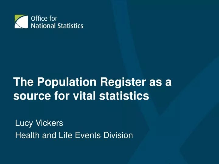 the population register as a source for vital