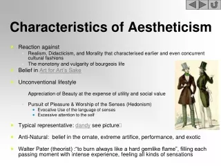 Characteristics of Aestheticism