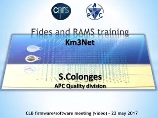 Fides and RAMS training Km3Net