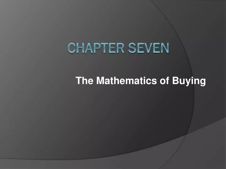 the mathematics of buying