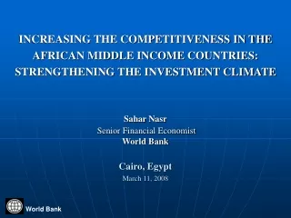 INCREASING THE COMPETITIVENESS IN THE AFRICAN MIDDLE INCOME COUNTRIES: