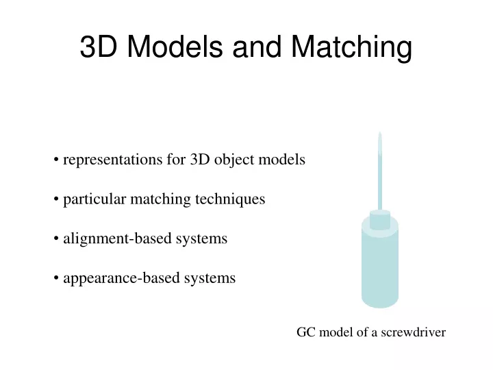 3d models and matching