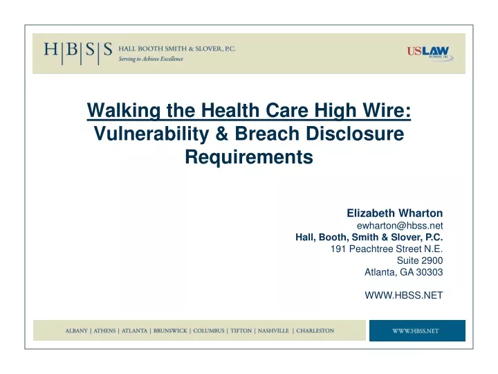 walking the health care high wire vulnerability breach disclosure requirements