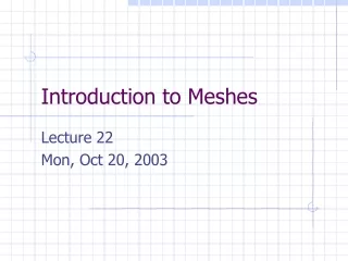 Introduction to Meshes
