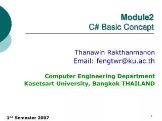 Module 2 C# Basic Concept