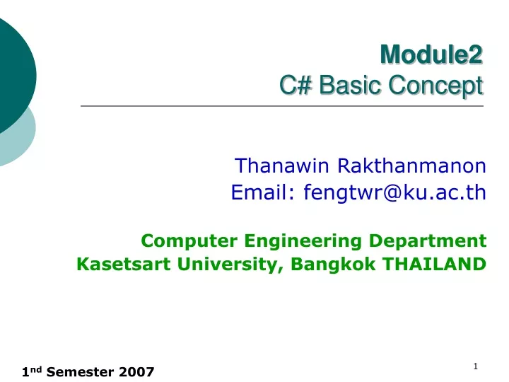 module 2 c basic concept