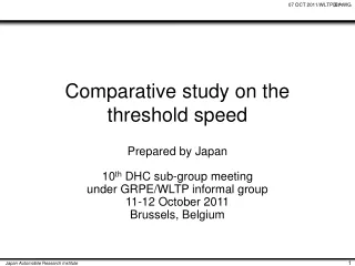 Comparative study on the threshold speed