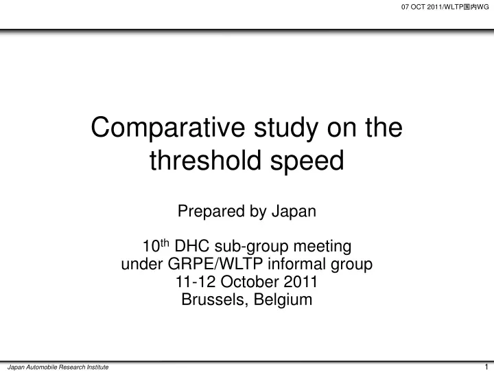 comparative study on the threshold speed