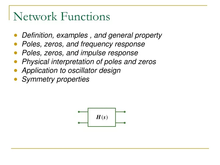 network functions