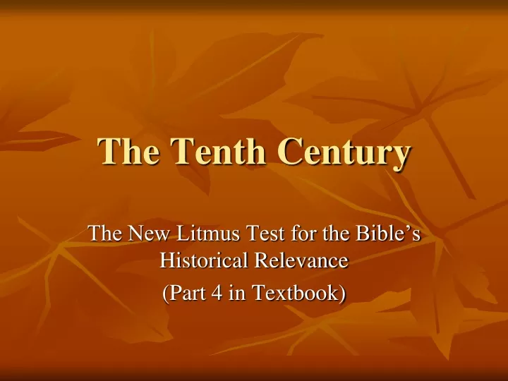 the tenth century