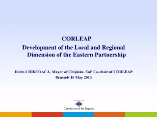 CORLEAP  Development of the Local and Regional Dimension of the Eastern Partnership