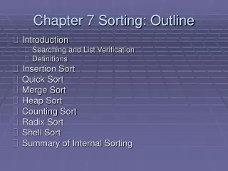 Chapter 7 Sorting: Outline