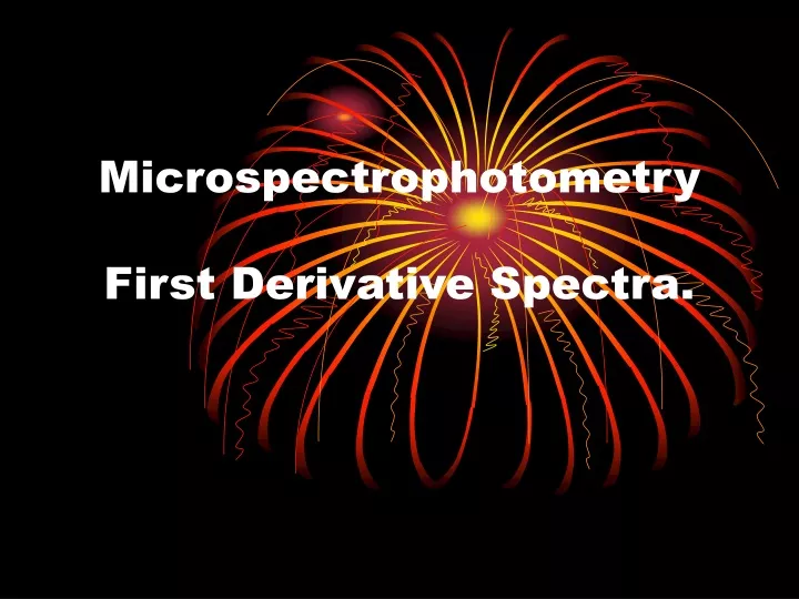 microspectrophotometry first derivative spectra