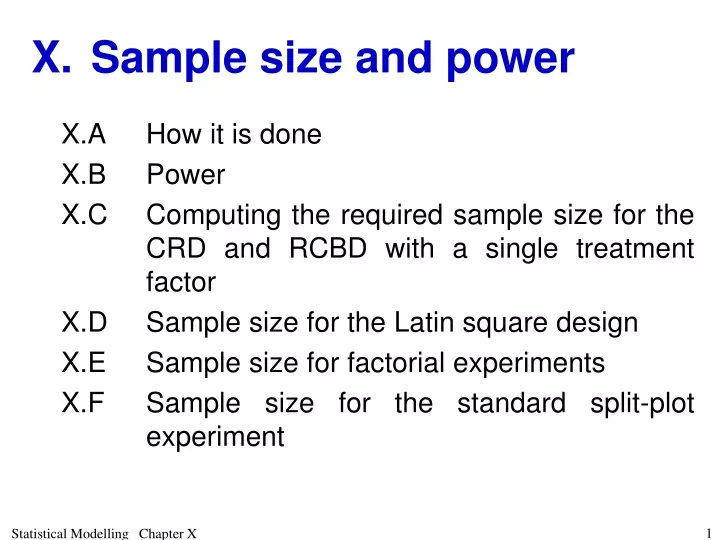 x sample size and power