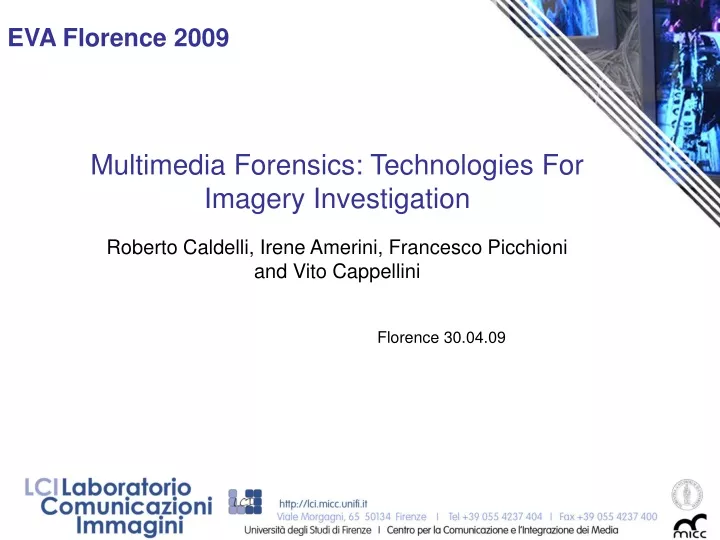 multimedia forensics technologies for imagery investigation