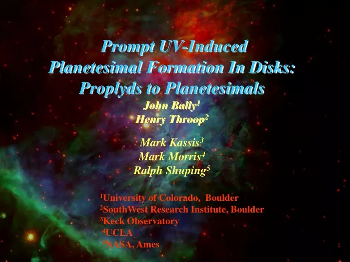 prompt uv induced planetesimal formation in disks