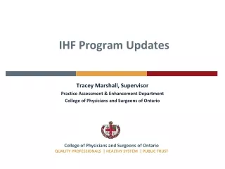 IHF Program Updates