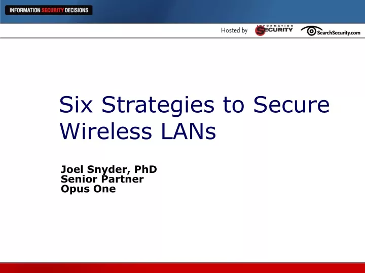 six strategies to secure wireless lans