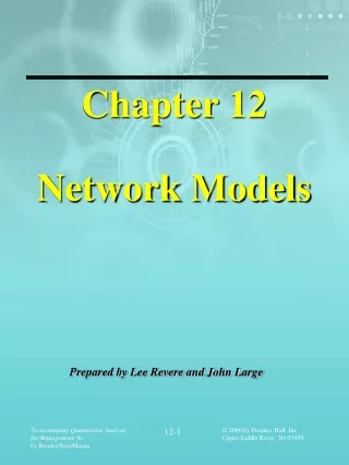 Chapter 12 Network Models