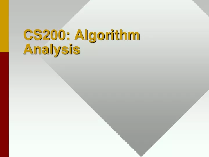 cs200 algorithm analysis