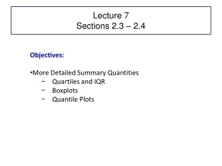 Lecture 7 Sections 2.3 – 2.4