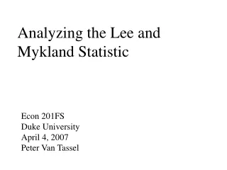 Analyzing the Lee and Mykland Statistic