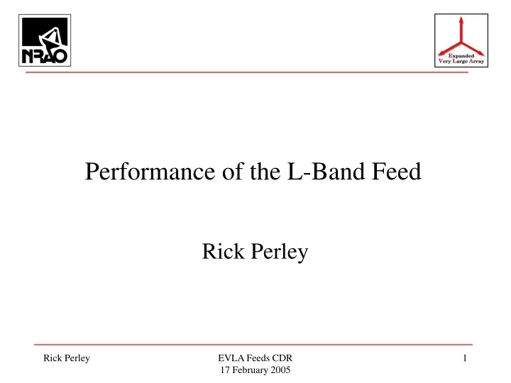 performance of the l band feed