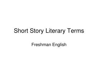 Short Story Literary Terms