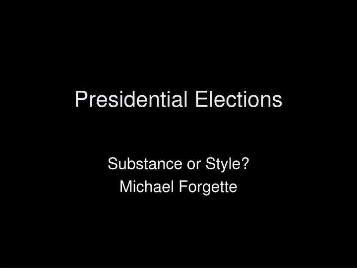 presidential elections