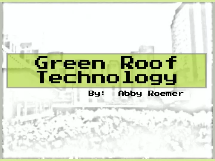 green roof technology