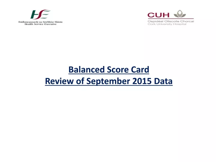 balanced score card review of september 2015 data