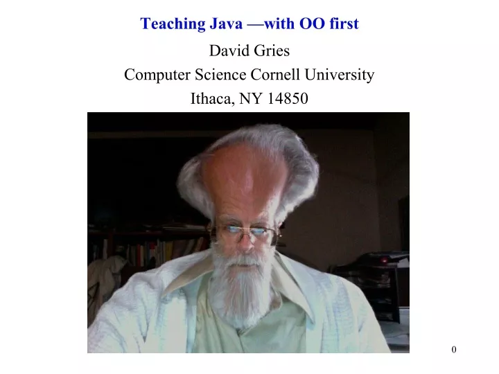teaching java with oo first