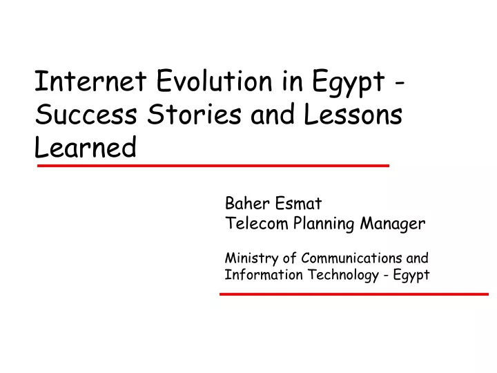 internet evolution in egypt success stories and lessons learned