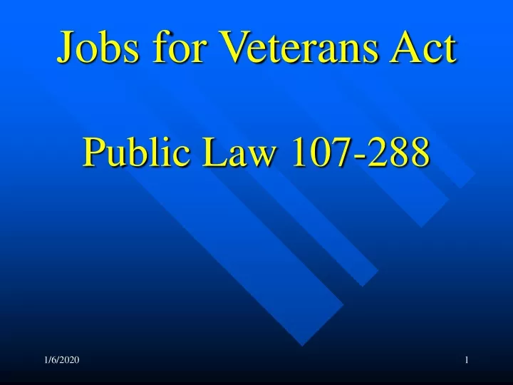 jobs for veterans act public law 107 288