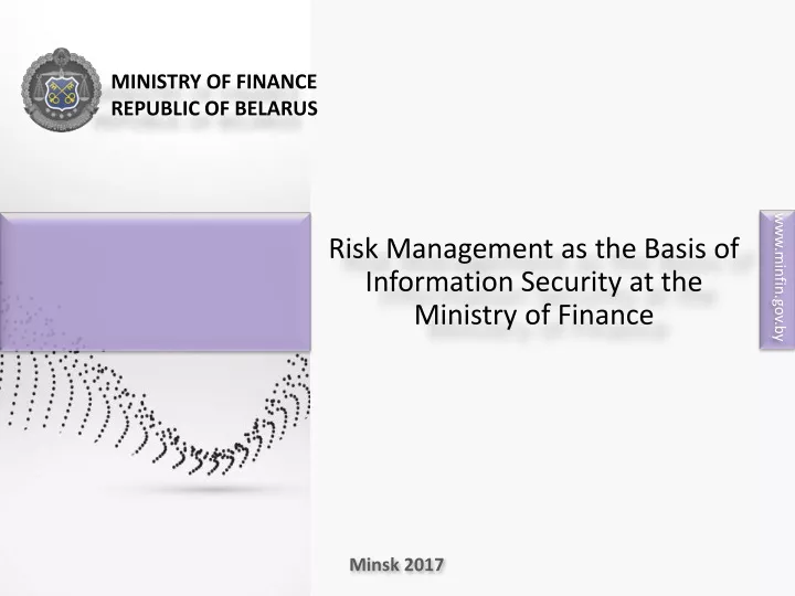 ministry of finance republic of belarus