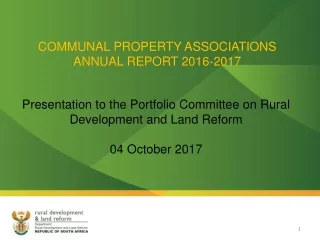 COMMUNAL PROPERTY ASSOCIATIONS ANNUAL REPORT 2016-2017