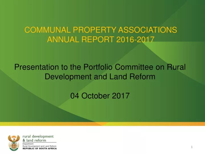 communal property associations annual report 2016 2017