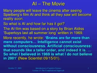AI – The Movie
