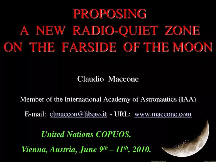 proposing a new radio quiet zone on the farside