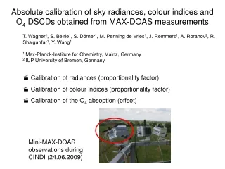 ?  Calibration of radiances (proportionality factor)