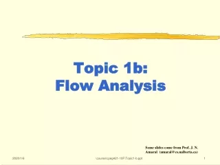 Topic 1b:  Flow Analysis